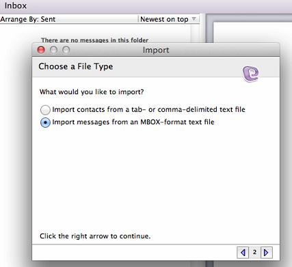 choose method of file import
